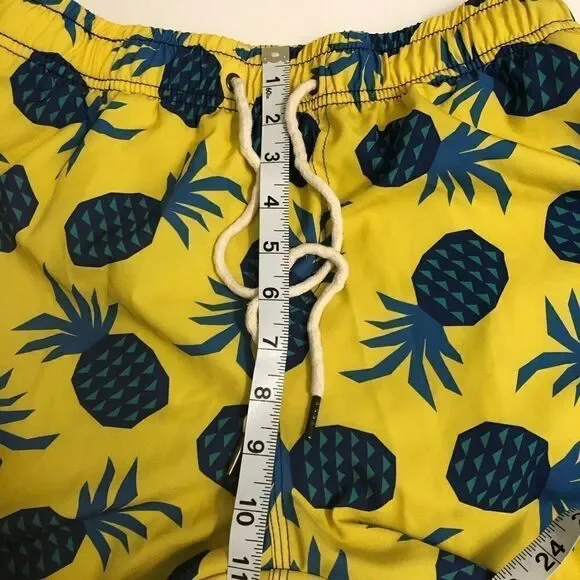 Two left feet swim wear Board Shorts bathing suit yellow pineapple M- 32 - Picture 5 of 9